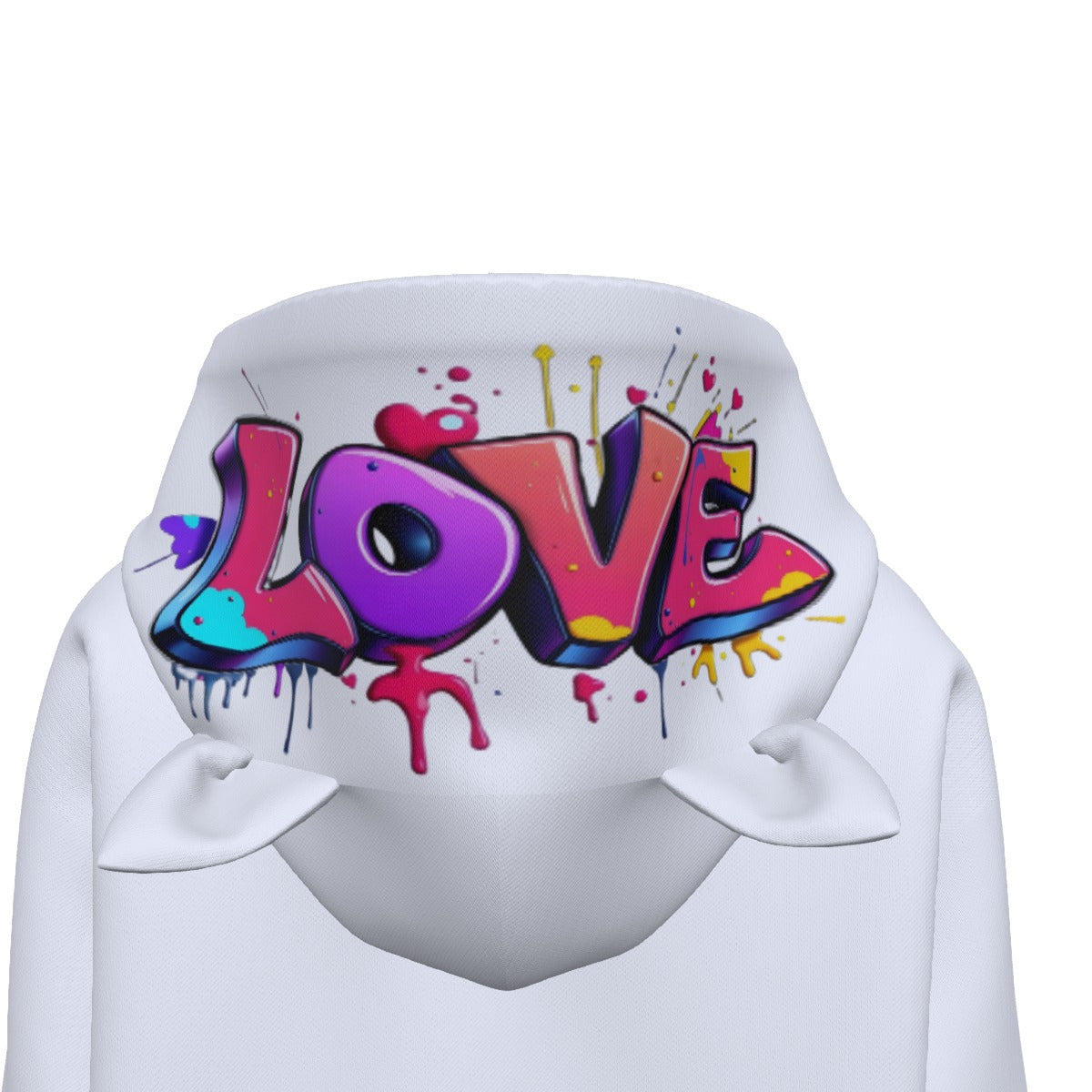 All-Over Print Women’s Hoodie With Decorative Ears
