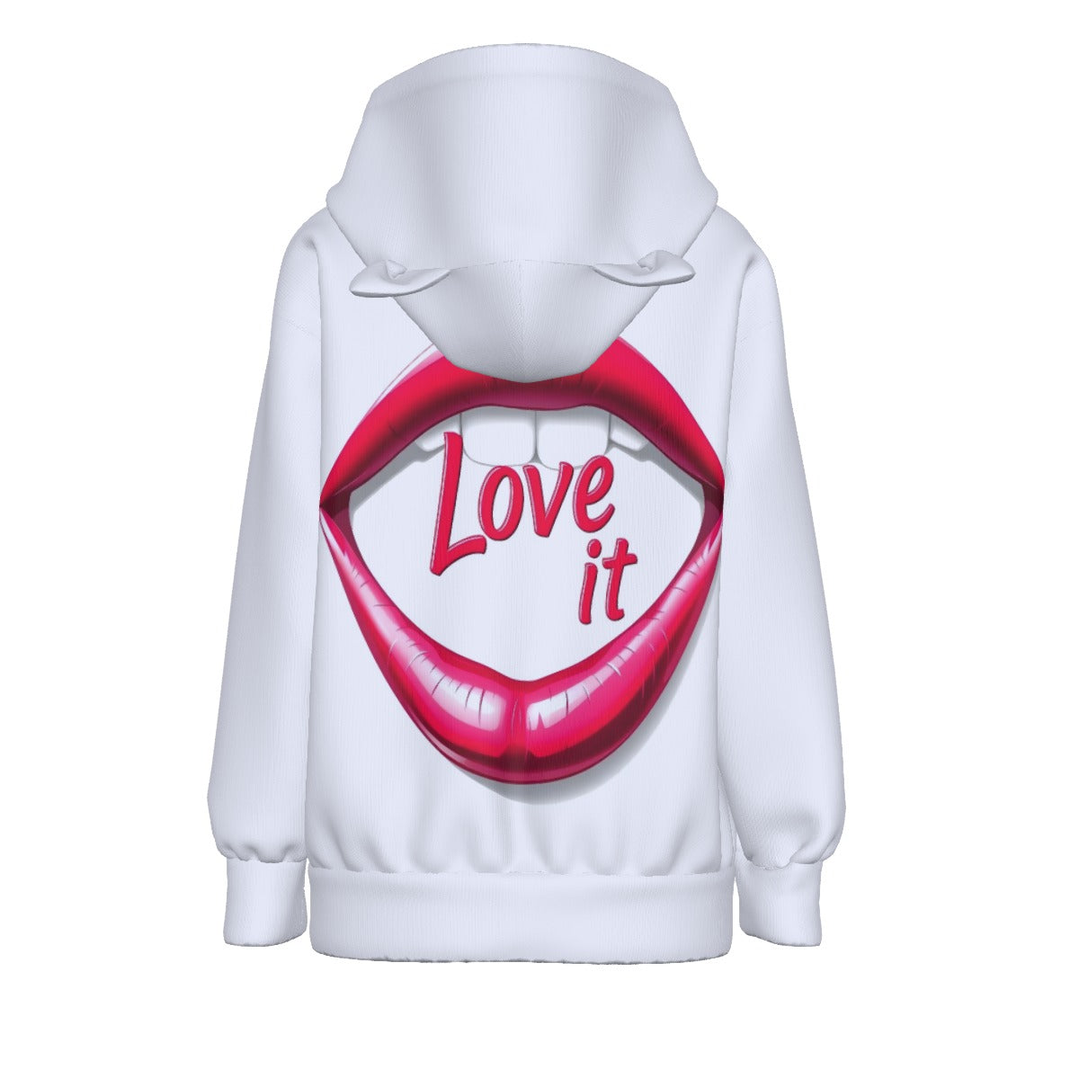 All-Over Print Women’s Hoodie With Decorative Ears