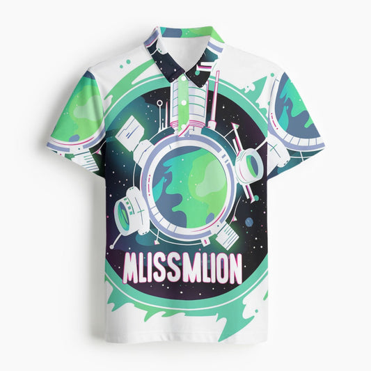 All-Over Print Men's Polo Collar Jersey