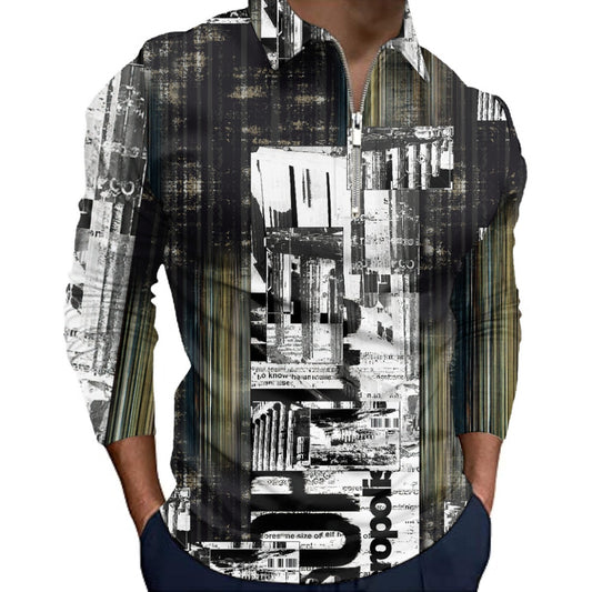 All-Over Print Men’s Quarter Zip Pullover Sweatshirt