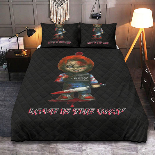 Quilt & Pillow Cases With  Edge-wrapping Strips
