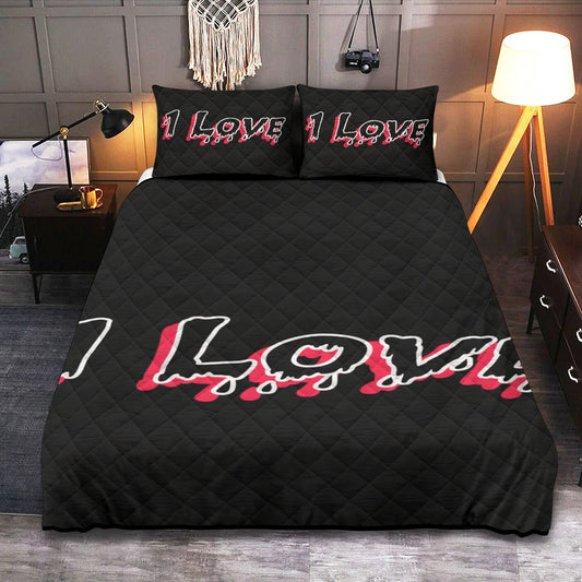Quilt & Pillow Cases With  Edge-wrapping Strips