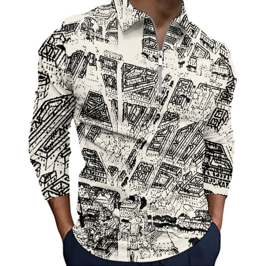 All-Over Print Men’s Quarter Zip Pullover Sweatshirt