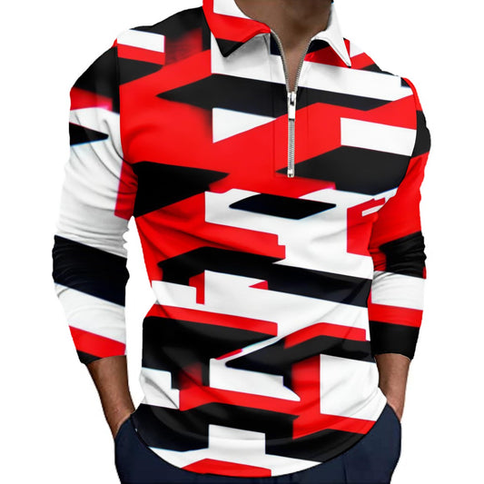 All-Over Print Men’s Quarter Zip Pullover Sweatshirt