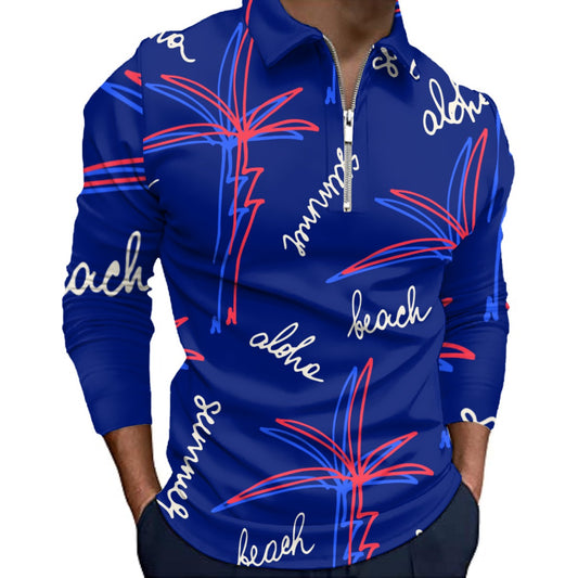 All-Over Print Men’s Quarter Zip Pullover Sweatshirt