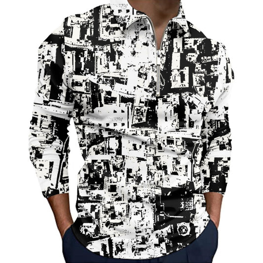 All-Over Print Men’s Quarter Zip Pullover Sweatshirt