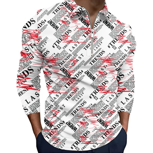 All-Over Print Men’s Quarter Zip Pullover Sweatshirt