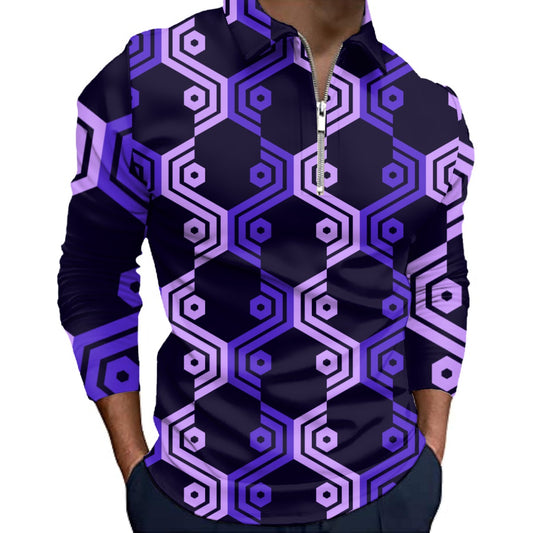 All-Over Print Men’s Quarter Zip Pullover Sweatshirt